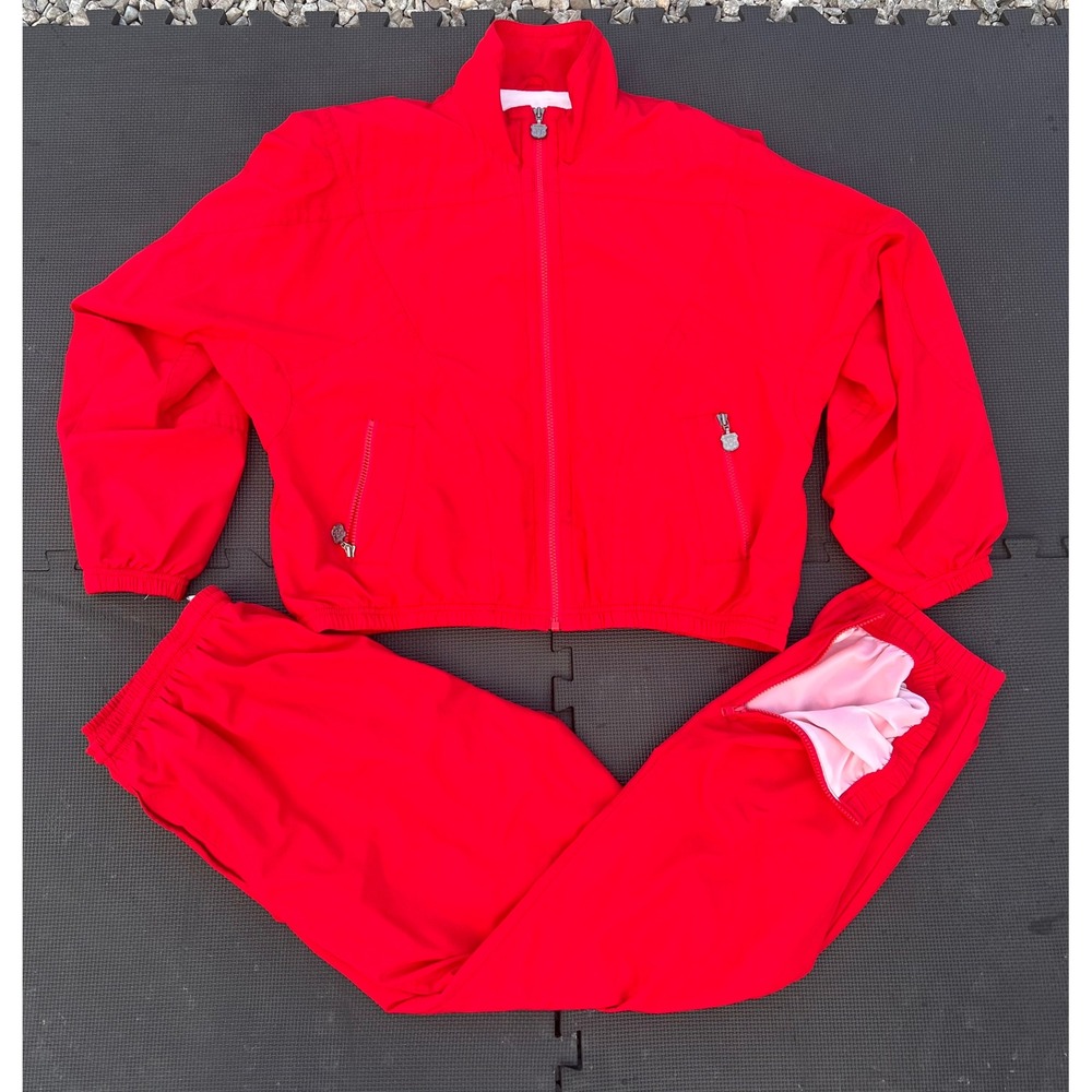 Kaelin Red Tracksuit Set Womens XL Petite Vintage 90s Athletic Jacket Pants